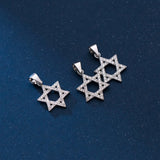 925 Sterling Silver Zircon Star Pendant Charms Necklace for Women