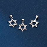 925 Sterling Silver Zircon Star Pendant Charms Necklace for Women