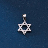 925 Sterling Silver Zircon Star Pendant Charms Necklace for Women