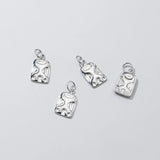 925 Sterling Silver Square Sign Charms for DIY Necklace