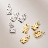 925 Sterling Silver Square Sign Charms for DIY Necklace