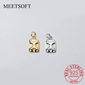 925 Sterling Silver Square Sign Charms for DIY Necklace
