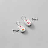 999 Sterling Silver Luck Letter Square Charms for DIY Jewelry Making