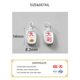 999 Sterling Silver Luck Letter Square Charms for DIY Jewelry Making