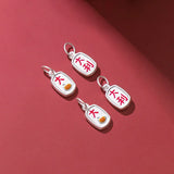 999 Sterling Silver Luck Letter Square Charms for DIY Jewelry Making