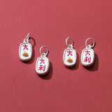 999 Sterling Silver Luck Letter Square Charms for DIY Jewelry Making