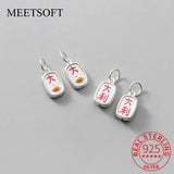 999 Sterling Silver Luck Letter Square Charms for DIY Jewelry Making