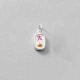 999 Sterling Silver Luck Letter Square Charms for DIY Jewelry Making