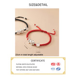S925 Sterling Silver PIXIU Red Rope Bracelet Charm Jewelry DIY