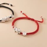 S925 Sterling Silver PIXIU Red Rope Bracelet Charm Jewelry DIY