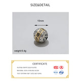 S925 Sterling Silver Buddhism Rotatable Beads DIY Necklace Decoration