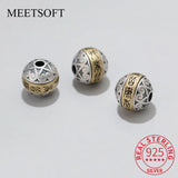 S925 Sterling Silver Buddhism Rotatable Beads DIY Necklace Decoration