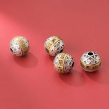 S925 Sterling Silver Buddhism Rotatable Beads DIY Necklace Decoration