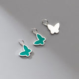 S925 Enamel Butterfly Pendant Charms for DIY Necklace