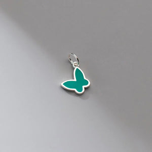 S925 Enamel Butterfly Pendant Charms for DIY Necklace