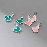 S925 Enamel Butterfly Pendant Charms for DIY Necklace