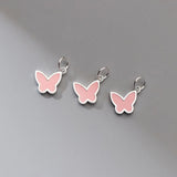 S925 Enamel Butterfly Pendant Charms for DIY Necklace