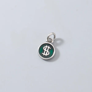 S925 Sterling Silver Enamel Dollar Pendant Charms for DIY Necklace Bracelet