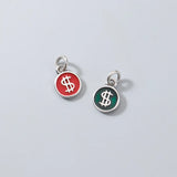 S925 Sterling Silver Enamel Dollar Pendant Charms for DIY Necklace Bracelet