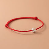 S925 Sterling Silver Red Flower Bracelet Charm