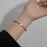 S925 Sterling Silver Red Flower Bracelet Charm