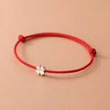 S925 Sterling Silver Red Flower Bracelet Charm