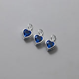 S925 Sterling Silver Multicolor Zircon Heart Pendant DIY Bracelet Charms