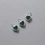 S925 Sterling Silver Multicolor Zircon Heart Pendant DIY Bracelet Charms