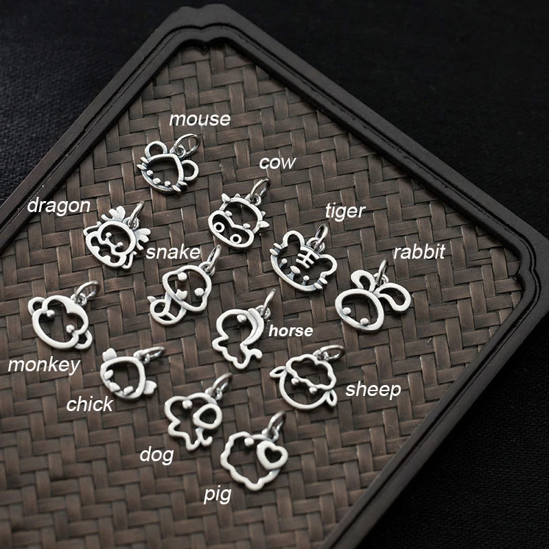 Sterling Silver 12 Animal Charms for DIY Jewelry Pendant