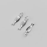925 Sterling Silver Fish Animals Charms for DIY Jewelry Making