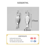 925 Sterling Silver Fish Animals Charms for DIY Jewelry Making