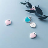 925 Silver Heart Charms DIY Jewelry Pendant Bracelet Accessory