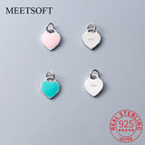 925 Silver Heart Charms DIY Jewelry Pendant Bracelet Accessory