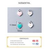 925 Silver Heart Charms DIY Jewelry Pendant Bracelet Accessory