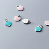 925 Silver Heart Charms DIY Jewelry Pendant Bracelet Accessory
