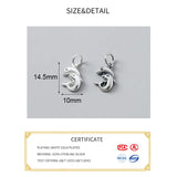925 Sterling Silver Two Dolphins Animals Charms DIY Jewelry Necklace Accessory