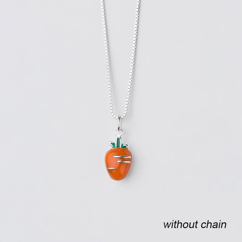 925 Sterling Silver Carrot Dangle Charms for DIY Jewelry Making