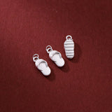 Sterling Silver 3D Flip Flops Pendant Charms for DIY Necklace