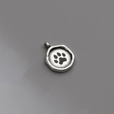 S925 Sterling Silver Bear Paw Round Card Pendant Charms Necklace Accessory