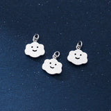 S925 Sterling Silver Clouds Pendant Charms For DIY Necklace