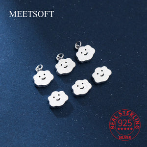 S925 Sterling Silver Clouds Pendant Charms For DIY Necklace