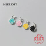 S925 Enamel Round Pendant Charms for DIY Bracelets