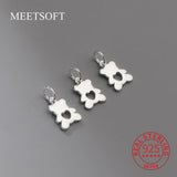 S925 Sterling Silver Heart Bear Pendant Charms DIY Necklace Bracelet