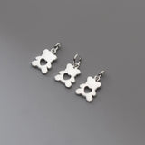 S925 Sterling Silver Heart Bear Pendant Charms DIY Necklace Bracelet