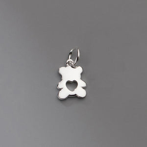 S925 Sterling Silver Heart Bear Pendant Charms DIY Necklace Bracelet