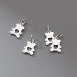 S925 Sterling Silver Heart Bear Pendant Charms DIY Necklace Bracelet