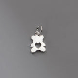 S925 Sterling Silver Heart Bear Pendant Charms DIY Necklace Bracelet