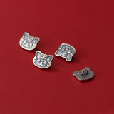 925 Silver Tiger Head Enamel Button Charms for DIY Bracelet Making