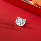 925 Silver Tiger Head Enamel Button Charms for DIY Bracelet Making