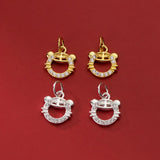 925 Silver 11MM Tiger Head Zircon Pendant Charms for DIY Necklace